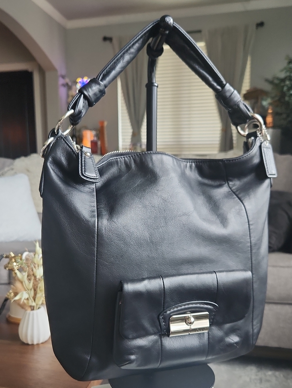 Coach Kristin Leather Convertible Hobo Bag
